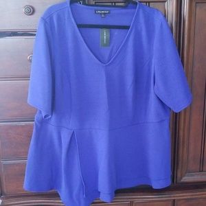 Lane Bryant peplum top with asymmetrical hem.